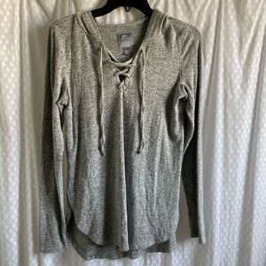 Comfy AERIE “just add leggings” sweater.